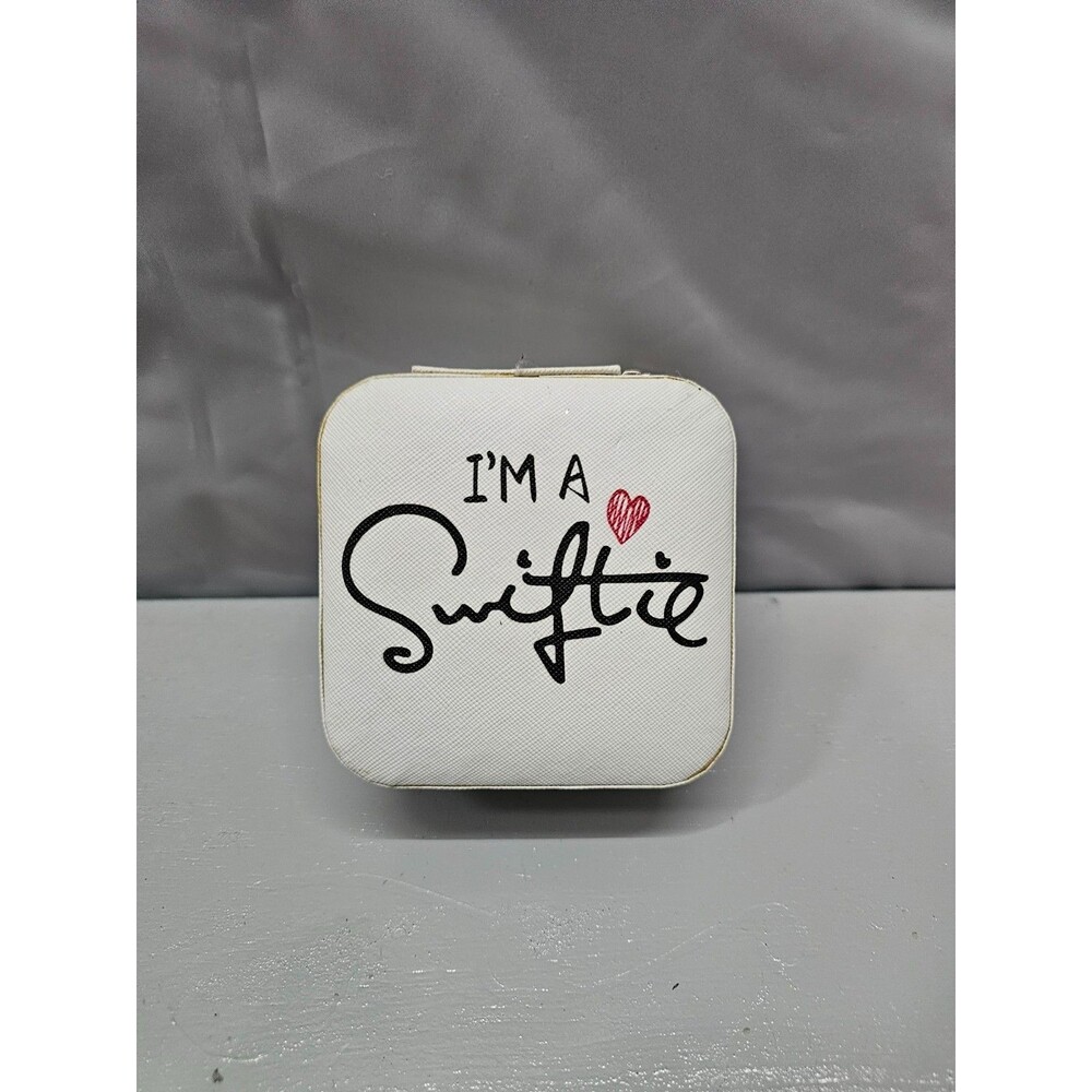 Swiftie Travel Jewelry Box White Ring Earring Organizer Storage Case
